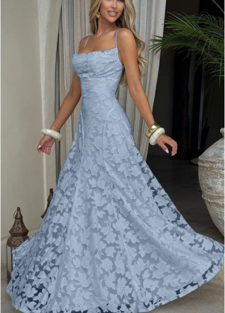 Damen Elegantes Abendkleid mit feinen Blumenmustern und raffinierten Details