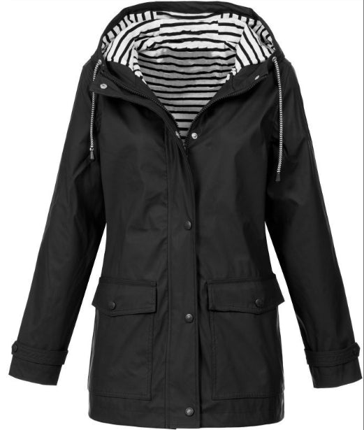Damen Outdoor-Kapuzenjacke, wind- und wasserdicht