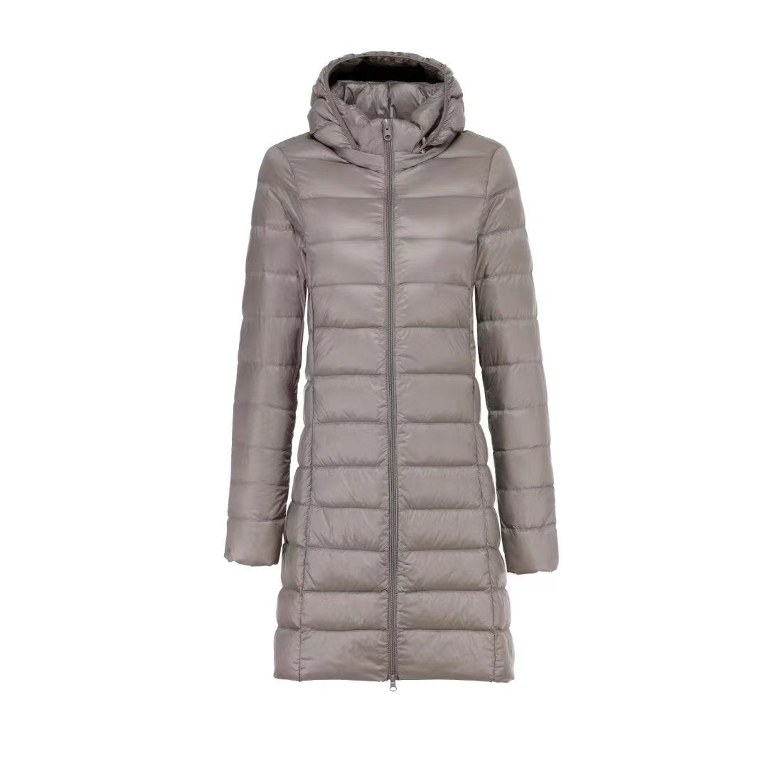 Daunenjacke | Ultraleichte Übergangsjacke für Frauen mit Kapuze