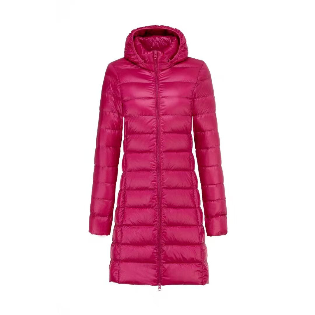 Daunenjacke | Ultraleichte Übergangsjacke für Frauen mit Kapuze