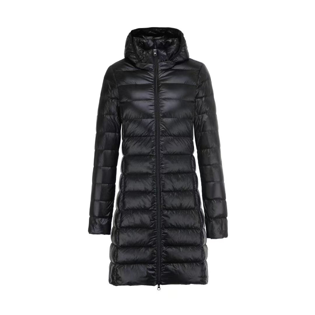 Daunenjacke | Ultraleichte Übergangsjacke für Frauen mit Kapuze