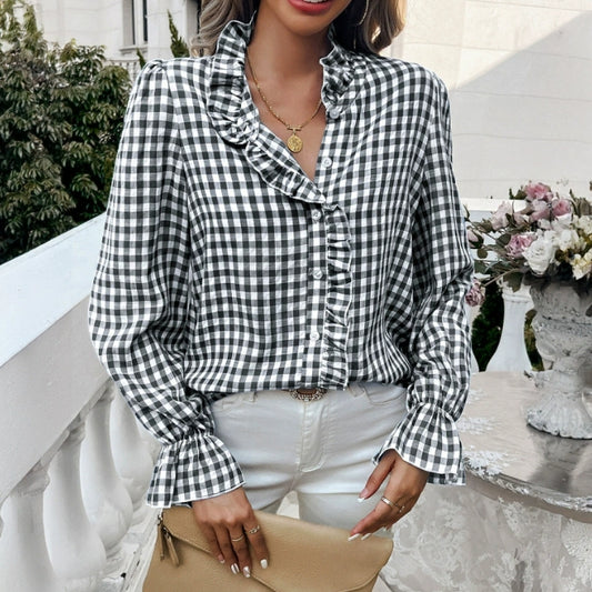 Damen Karierte Bluse mit