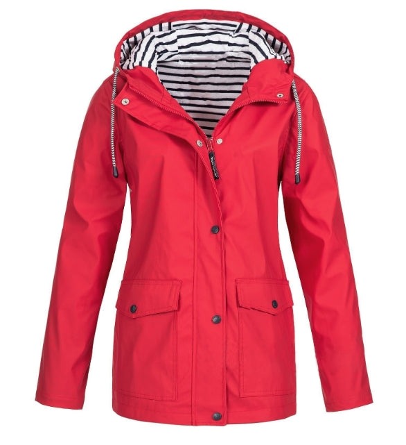 Damen Outdoor-Kapuzenjacke, wind- und wasserdicht